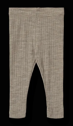 Agi Leggings I Ull Och Silke Khaki Melange