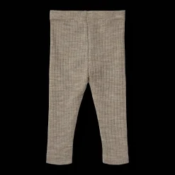 Agi Leggings I Ull Och Silke Khaki Melange