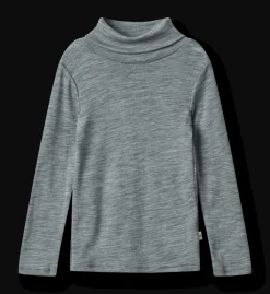 Aksel Ull-T-shirt Med Polokrage Melange Grey
