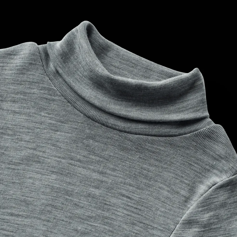 Aksel Ull-T-shirt Med Polokrage Melange Grey