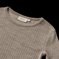 Alfie Långärmad T-shirt I Ull Och Silke Khaki Melange