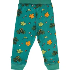 Baby leggings with Fall leaves Petroleum Green