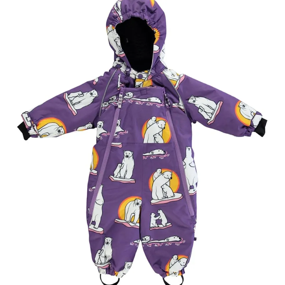 Babyoverall Polar Bears Purple Heart