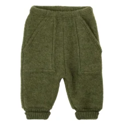 Baggy Byxor I Mjuk Ull Dark Olive