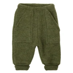 Baggy Byxor I Mjuk Ull Dark Olive