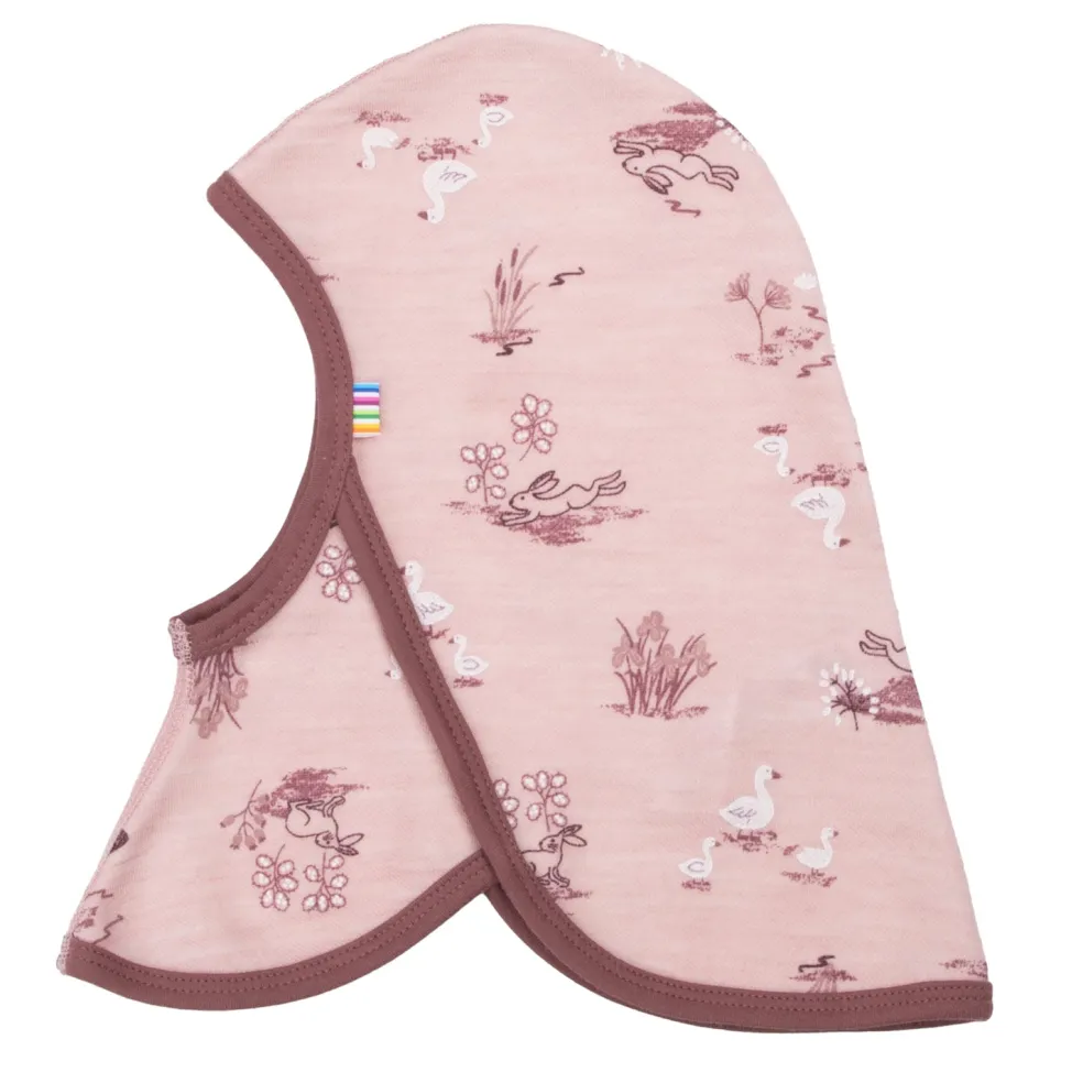 Balaklava I Ett Lager Av Ull Light Pink