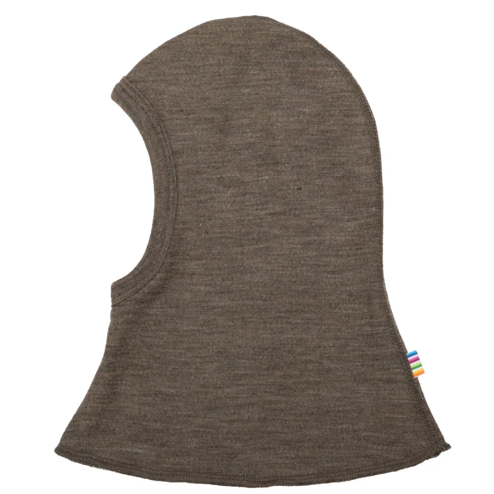 Balaklava I Ull Med Dubbla Lager Brown Melange