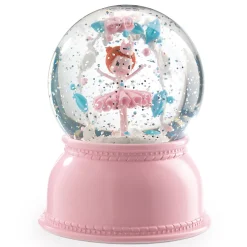 Ballerina Snöglob Med Nattlampa Pink