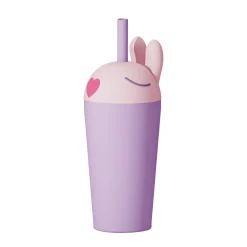 Bestie Sippy Isolerad Mugg Med Sugrör Bunny