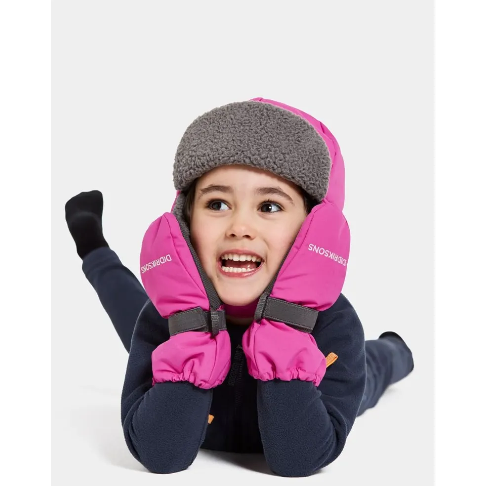 Biggles Zip Mitten Skidhandskar Plastic Pink