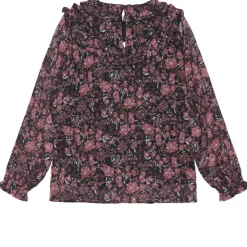 Blommig Blus Rosa