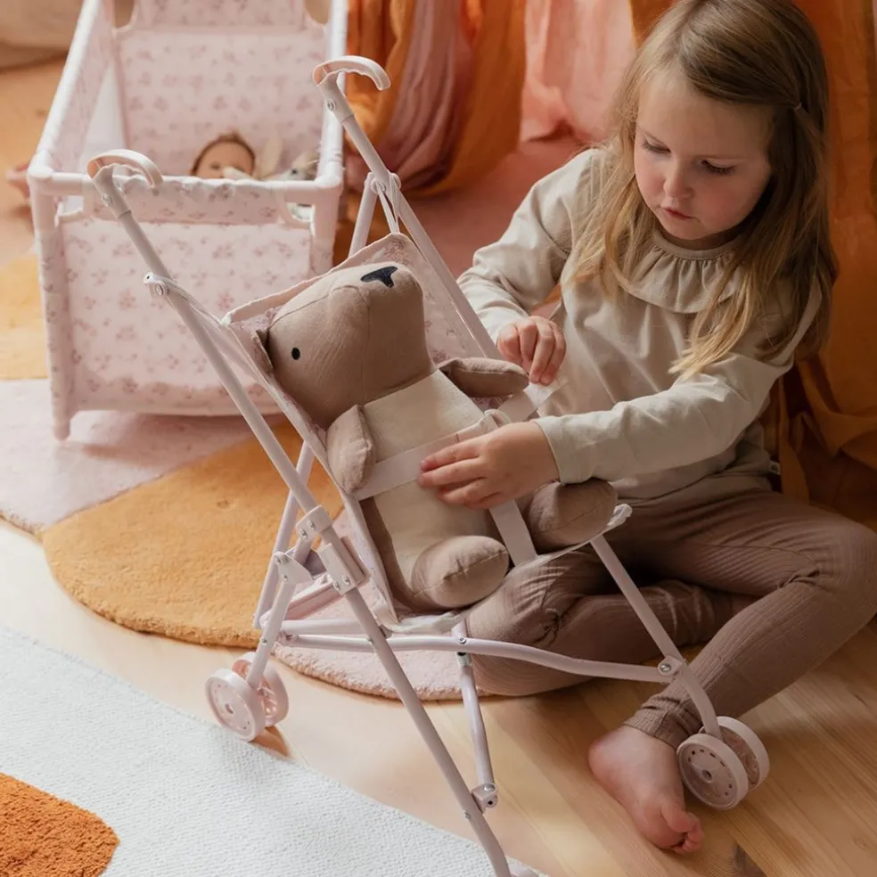 Blommig Dockvagn Rosa