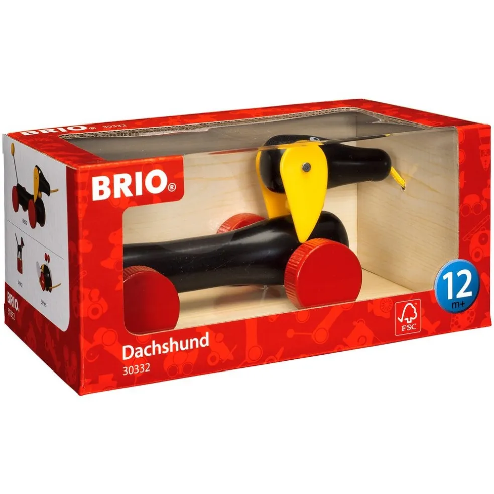 BRIO Baby - 30332 Dachshund Dragleksak Svart