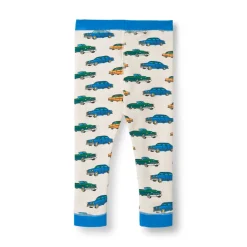 Elstar Leggings För Baby Med Bilar Vit Vanilla