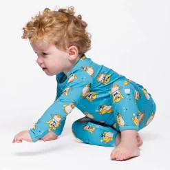 Elstar Långärmad Babydräkt Med Cirkuspingviner Blå Petit Four