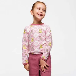Elstar Långärmad Topp Med Nallebjörnar Rosa Lace