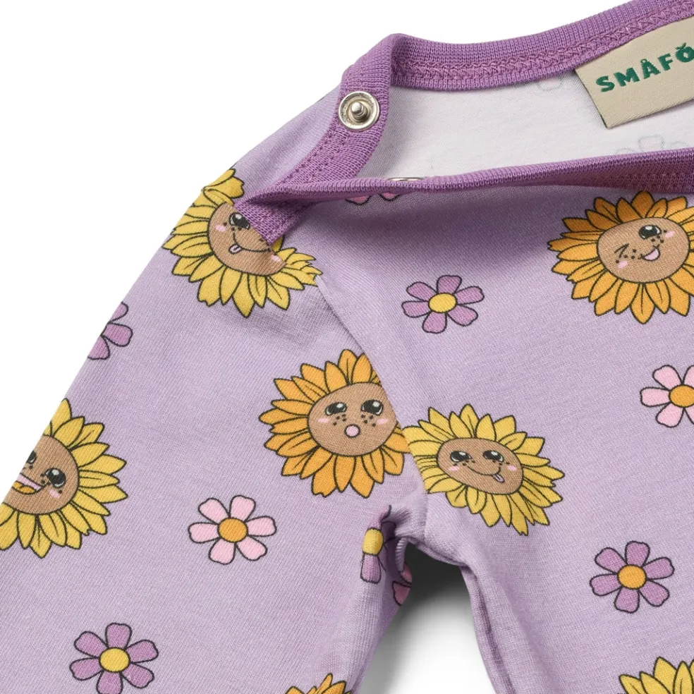 Elstar With Sunflowers Långärmad Baby Body Heather Purple