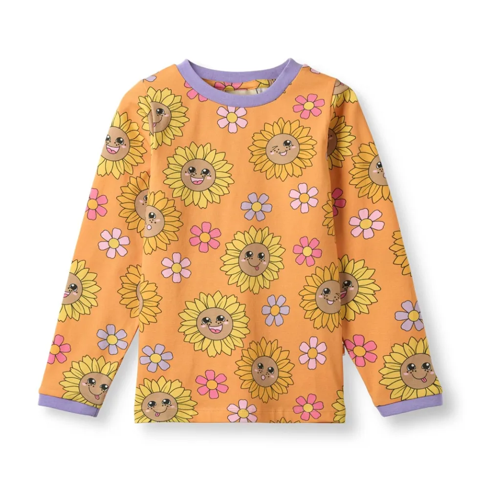 Elstar With Sunflowers Långärmad T-shirt Tangerine