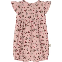 Flora GOTS Mönstrad Romper Wild Strawberry