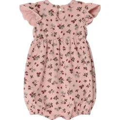 Flora GOTS Mönstrad Romper Wild Strawberry