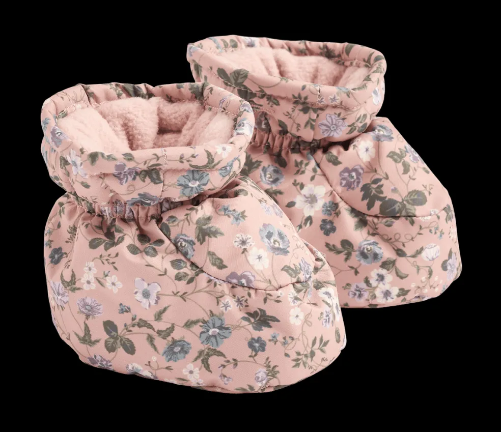 Fuffa Vadderade Babybooties Rose Powder Flowers