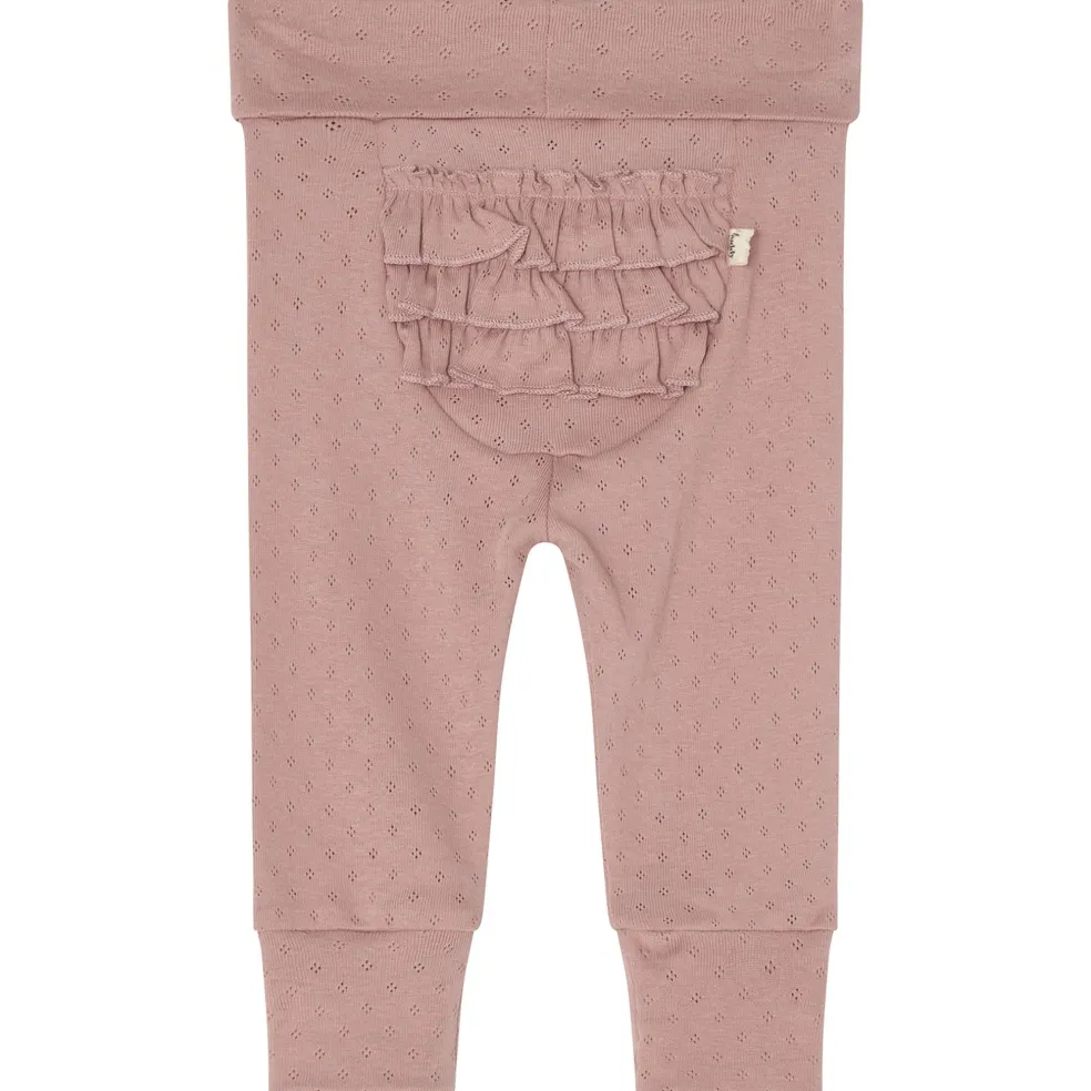 GOTS Elsy Pointelle Baby Byxor Pink Mauve