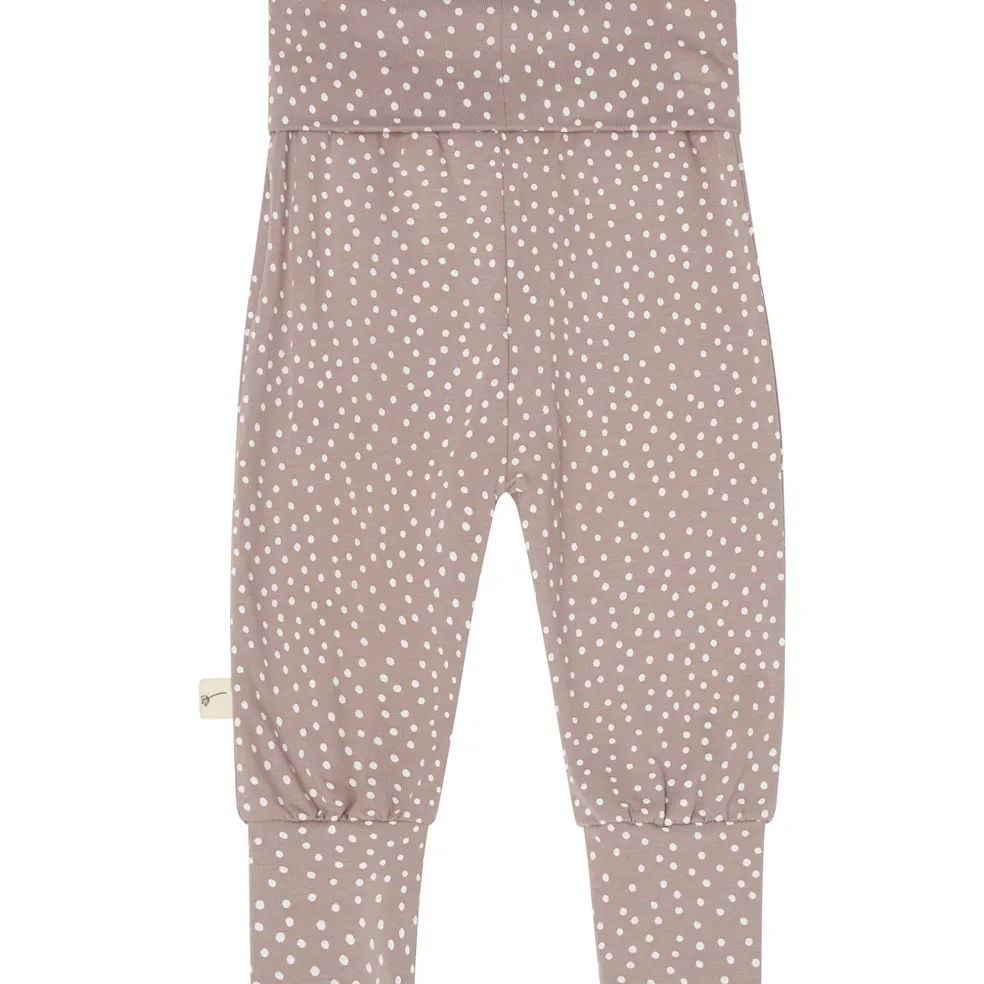 GOTS Hanna Babybyxor Taupe Dots