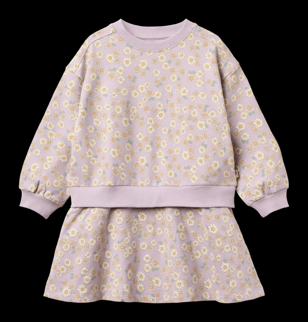 GOTS Maggie Sweatklänning Lavender Daisies