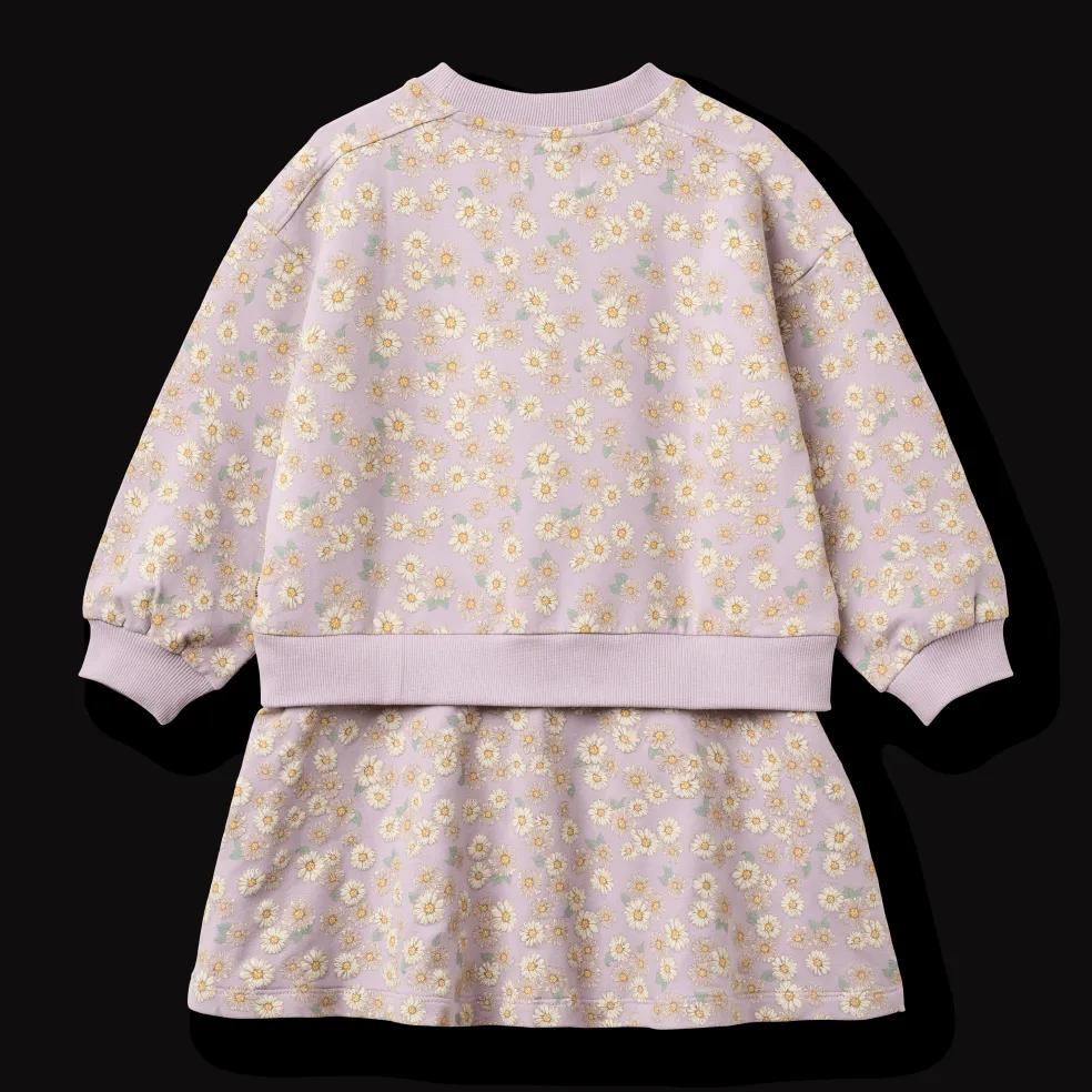 GOTS Maggie Sweatklänning Lavender Daisies