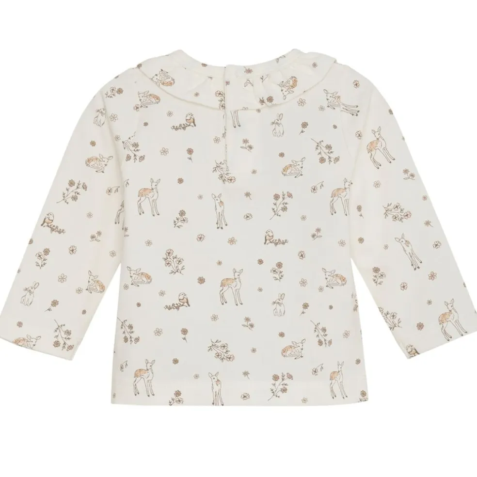 GOTS Mönstrad Långärmad T-shirt Silver Peony