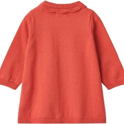 GOTS Nannie Stickad Baby-klänning Candy Red