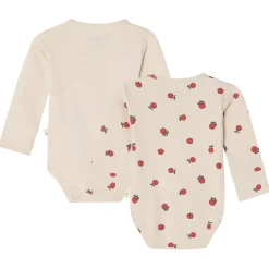 GOTS Petter 2-pack Mönstrade Baby Bodies Med Äpplen Gräddvit