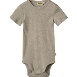 GOTS Timo Ribbad Baby Body Gravel Melange