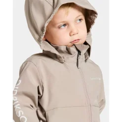 Hallon Kids Vindtät Jacka Beach Beige