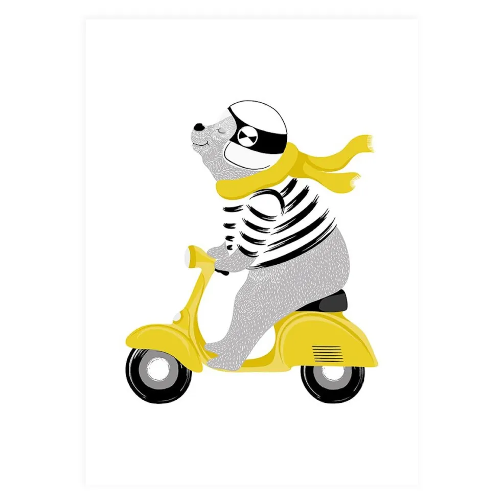 Herr Björn På Moped Poster