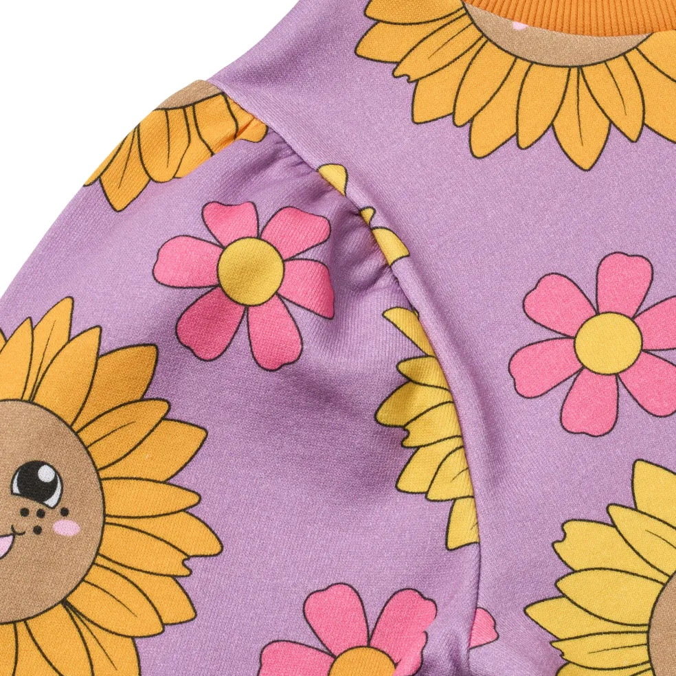 Hidden With Sunflowers Sweatshirt Purple Iris