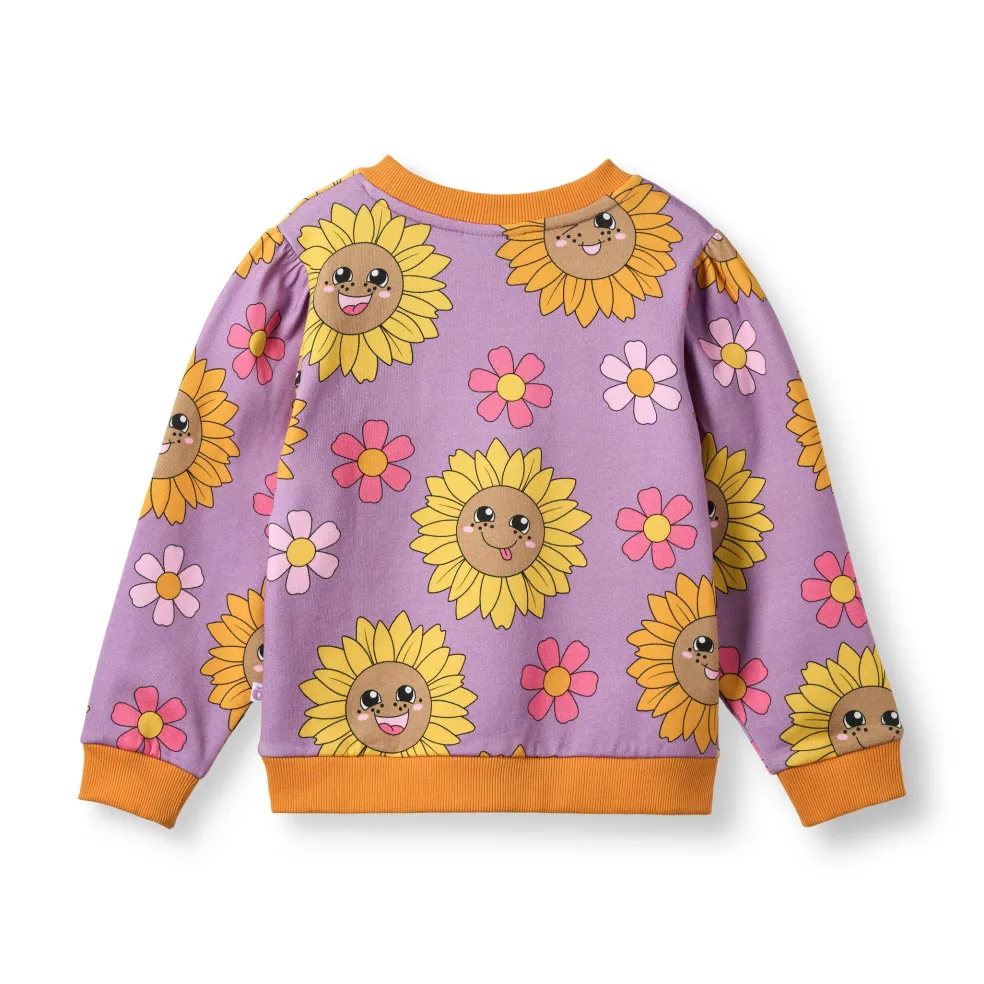 Hidden With Sunflowers Sweatshirt Purple Iris