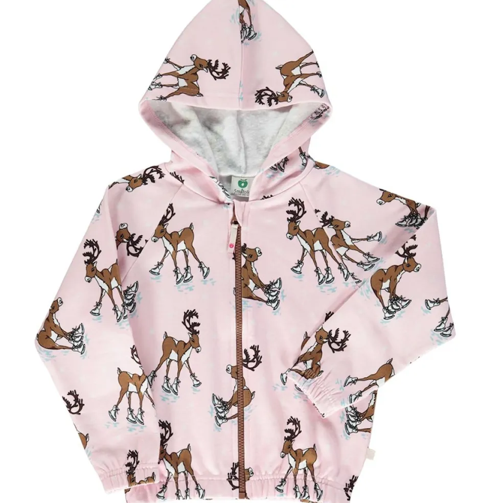 Hoodie with reindeer Icy Pink