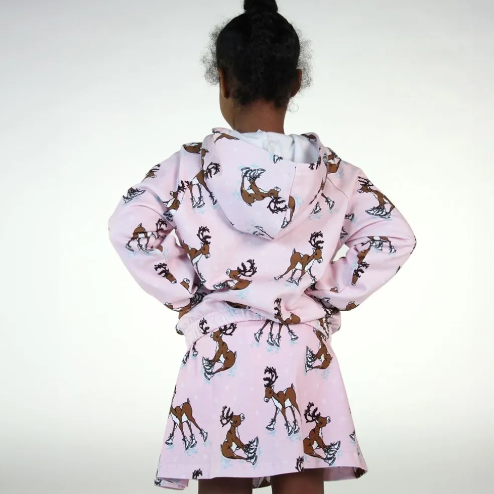 Hoodie with reindeer Icy Pink