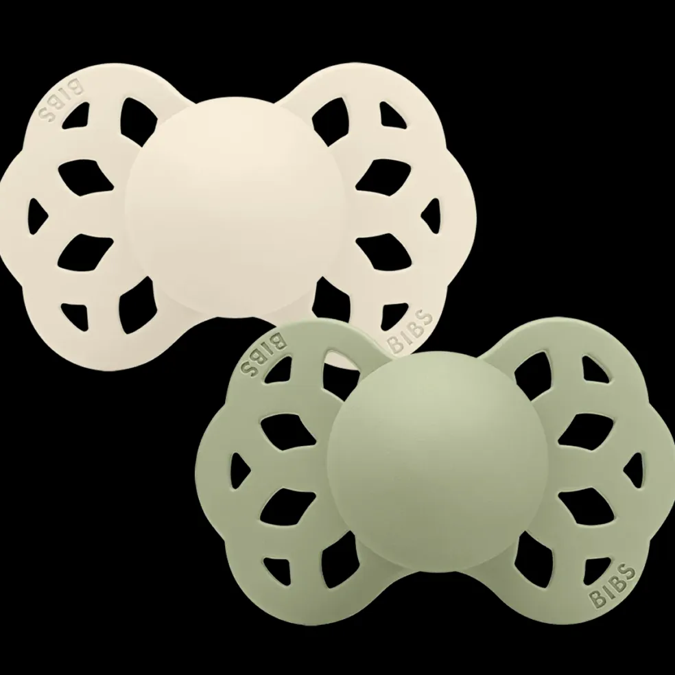 Infinity 2-pack Anatomiska Silikonnappar Ivory Sage