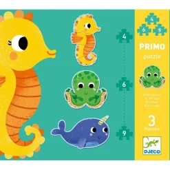 In The Sea 3 Djurformade Pussel 4, 6, 9 Bitar
