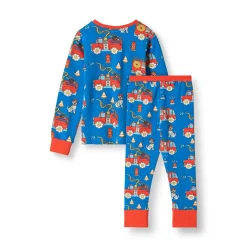 Jubilee With Fire Truck Nattkläder Set Brilliant Blue