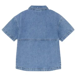 Kortärmad Jeansskjorta Light Denim Blue