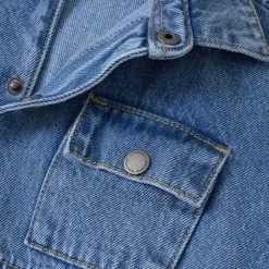 Kortärmad Jeansskjorta Light Denim Blue