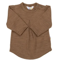 Långärmad Blus I Ull Warm Brown