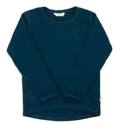 Långärmad Skjorta I Ull Dark Turquoise