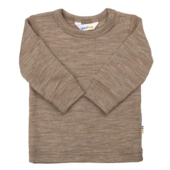 Långärmad Topp I Ull Beige Melange