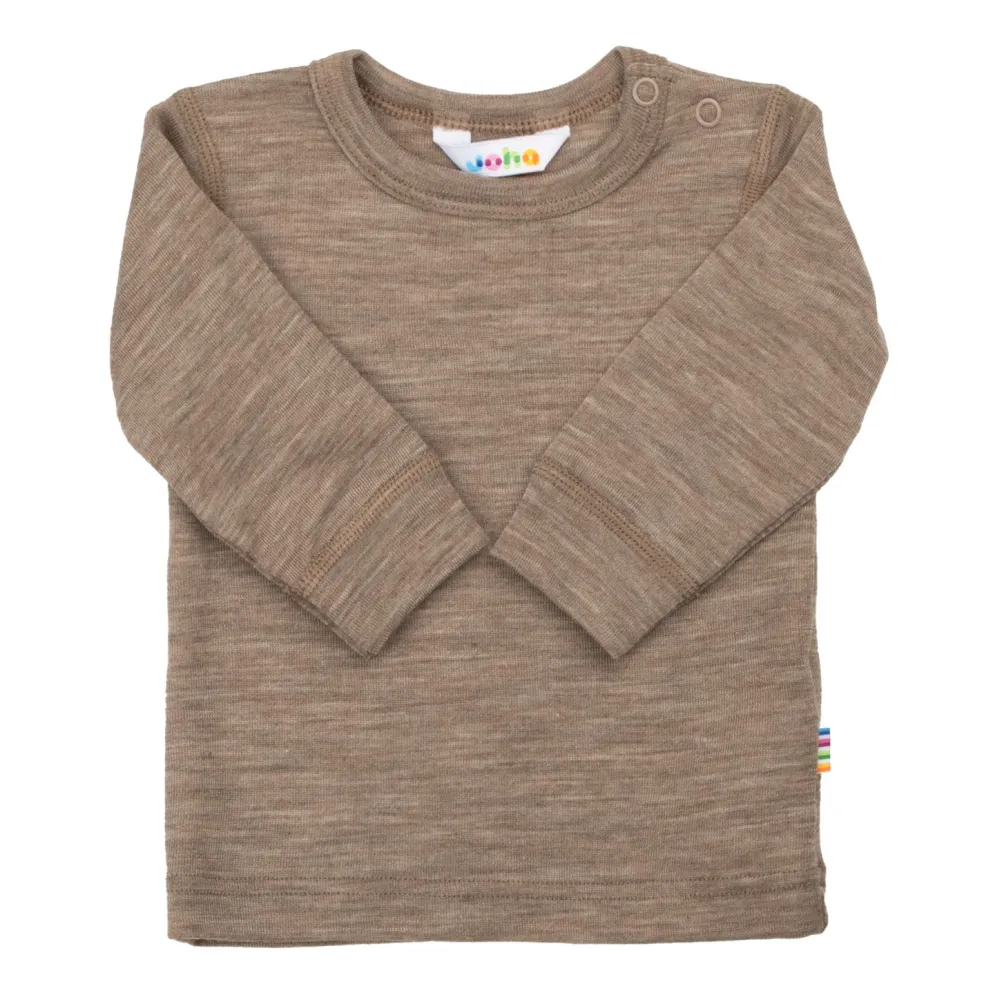 Långärmad Topp I Ull Beige Melange
