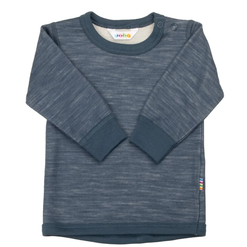 Långärmad Topp I Ull Dark Denim