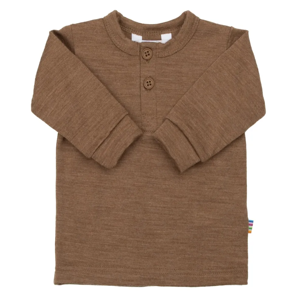 Långärmad Topp I Ull Warm Brown